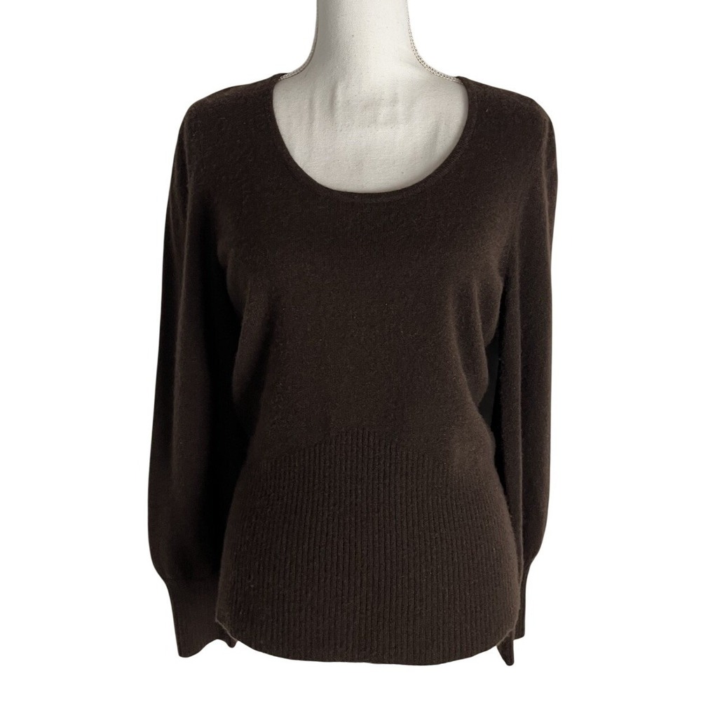 U-Knit 100%‎ Pure Cashmere Brown Sweater Women's Size M Long Sleeve